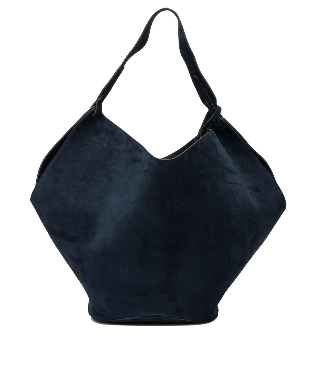 KHAITE Темно-синяя кожаная сумка тоут, фото 3