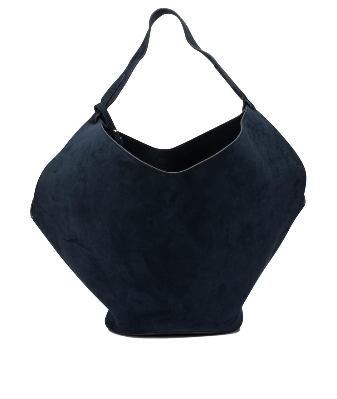 KHAITE Темно-синяя кожаная сумка тоут, фото 1