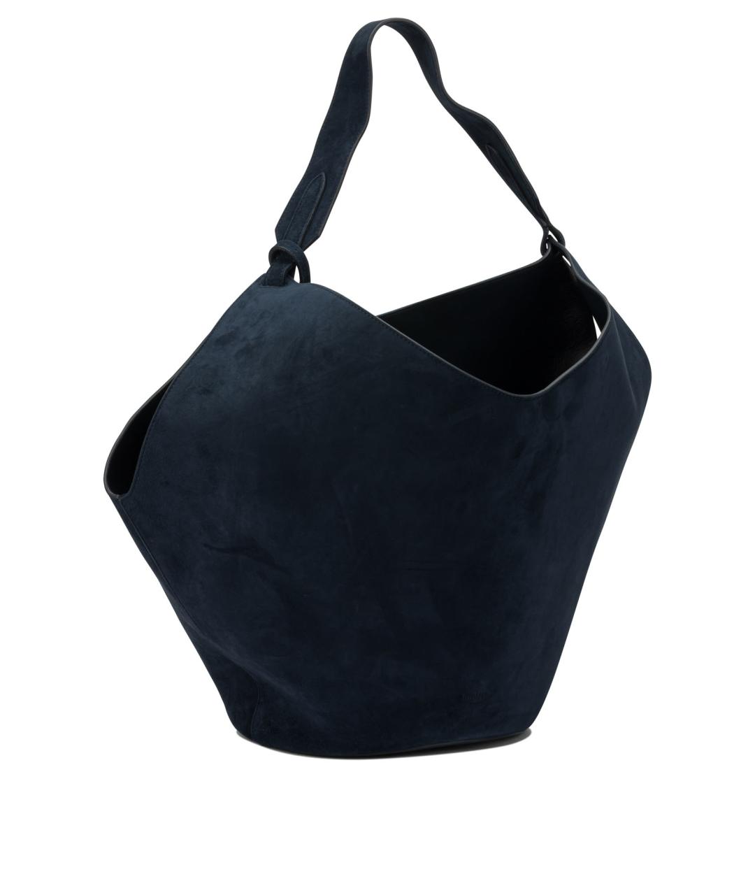 KHAITE Темно-синяя кожаная сумка тоут, фото 2