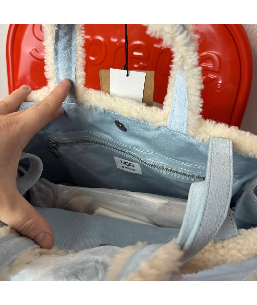 TELFAR Голубая сумка тоут, фото 4