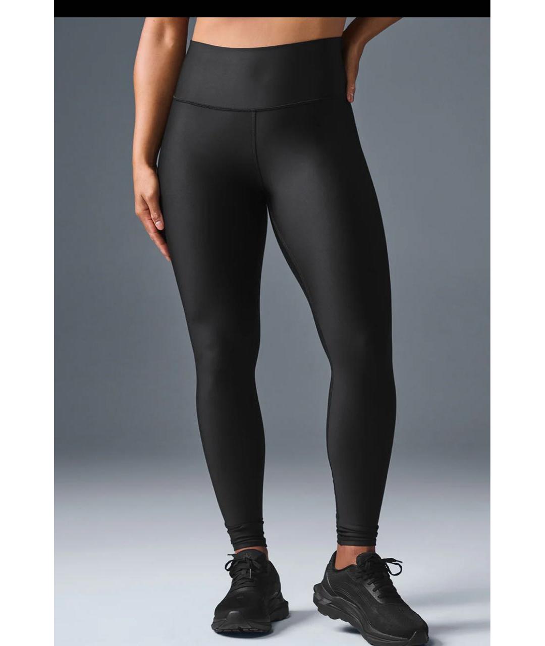 ALO YOGA Черные полиэстеровые леггинсы и велосипедки, фото 2