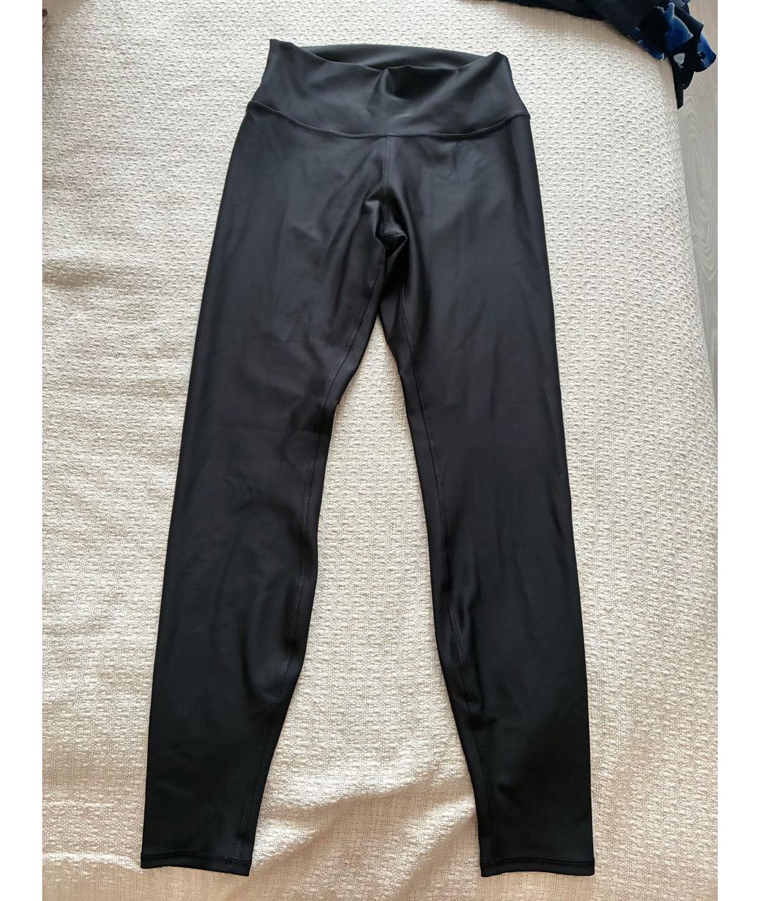 ALO YOGA Черные полиэстеровые леггинсы и велосипедки, фото 5