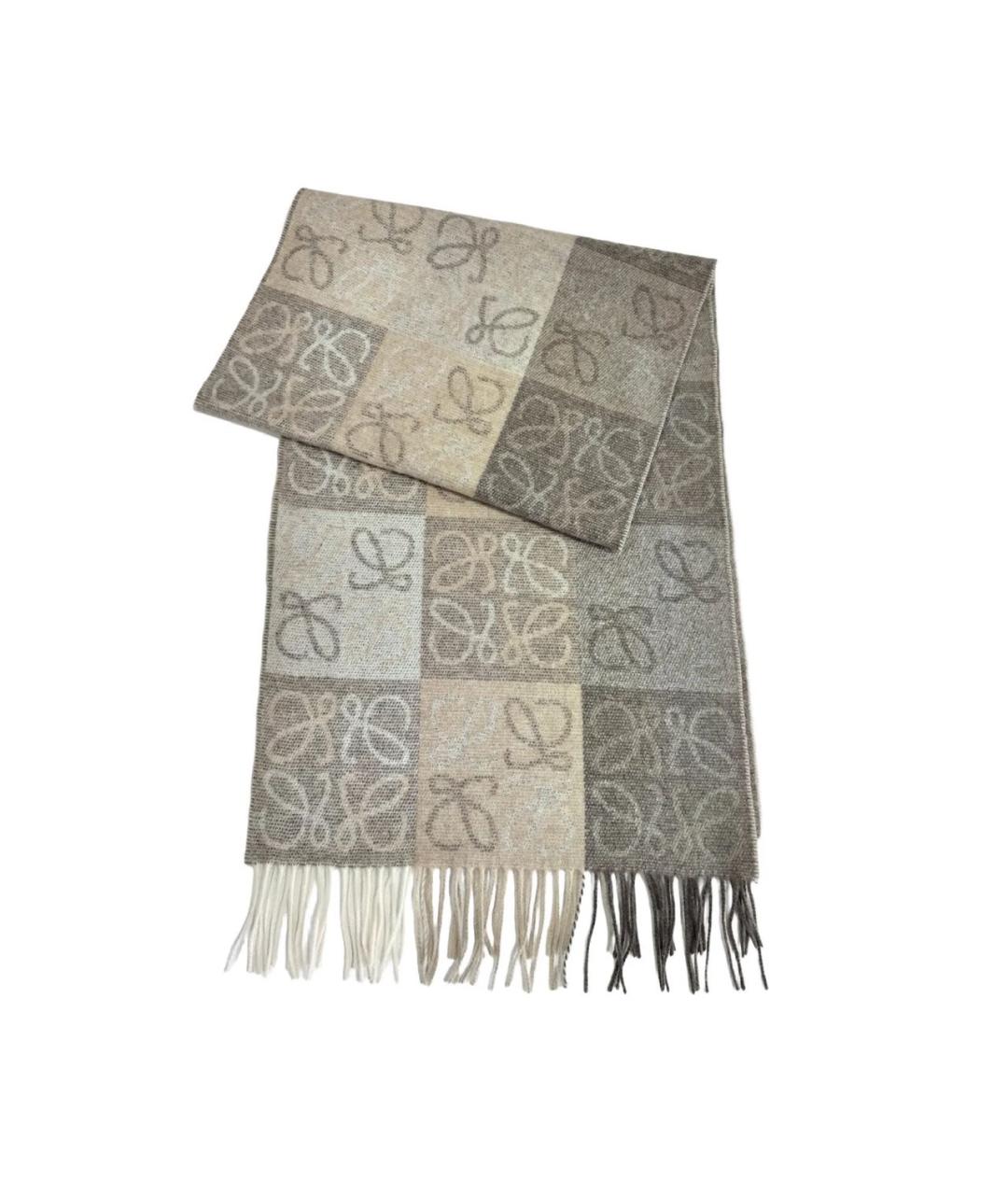 LOEWE Бежевый кашемировый шарф, фото 1