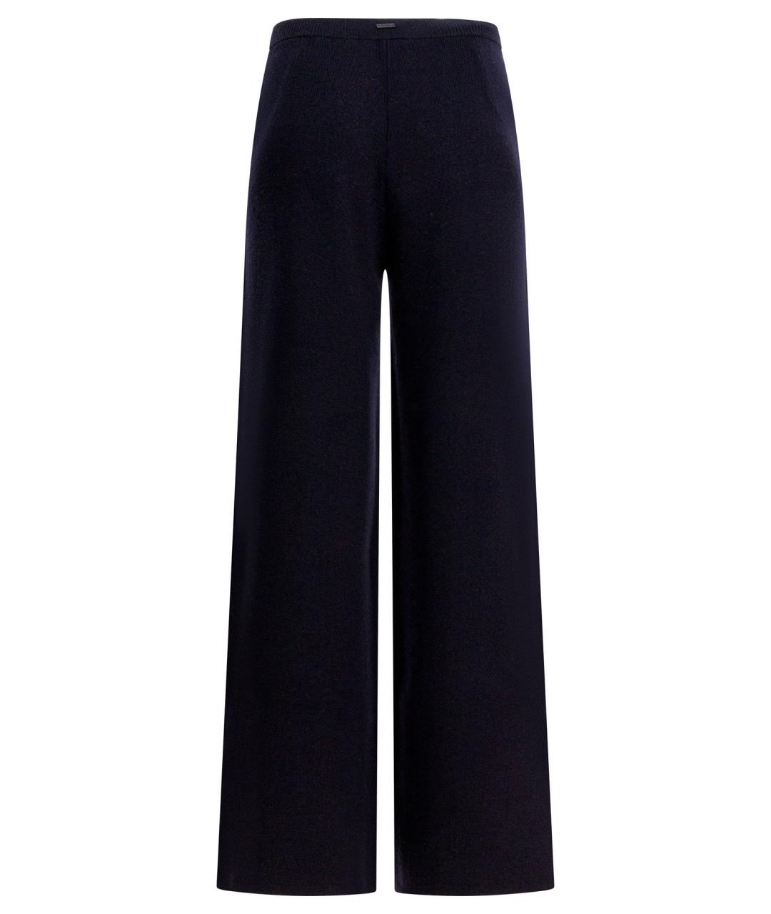 MAX MARA Синие шерстяные прямые брюки, фото 2