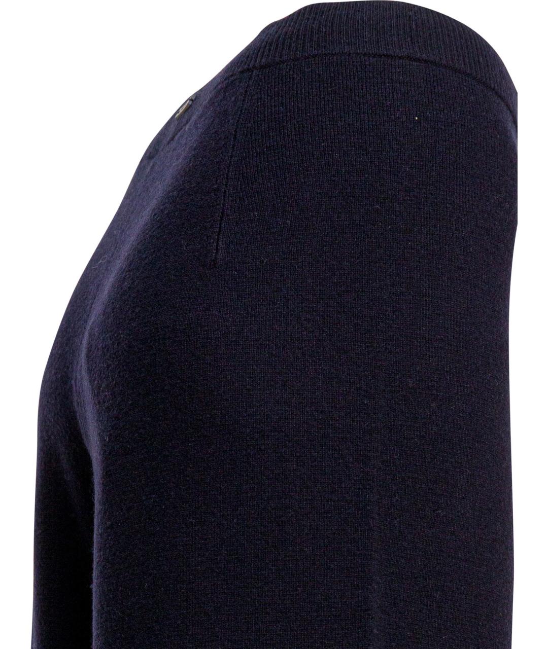 MAX MARA Синие шерстяные прямые брюки, фото 4