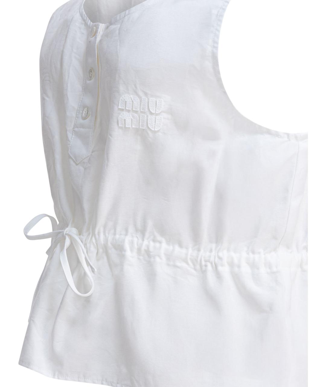 MIU MIU Белая хлопковая блузы, фото 4