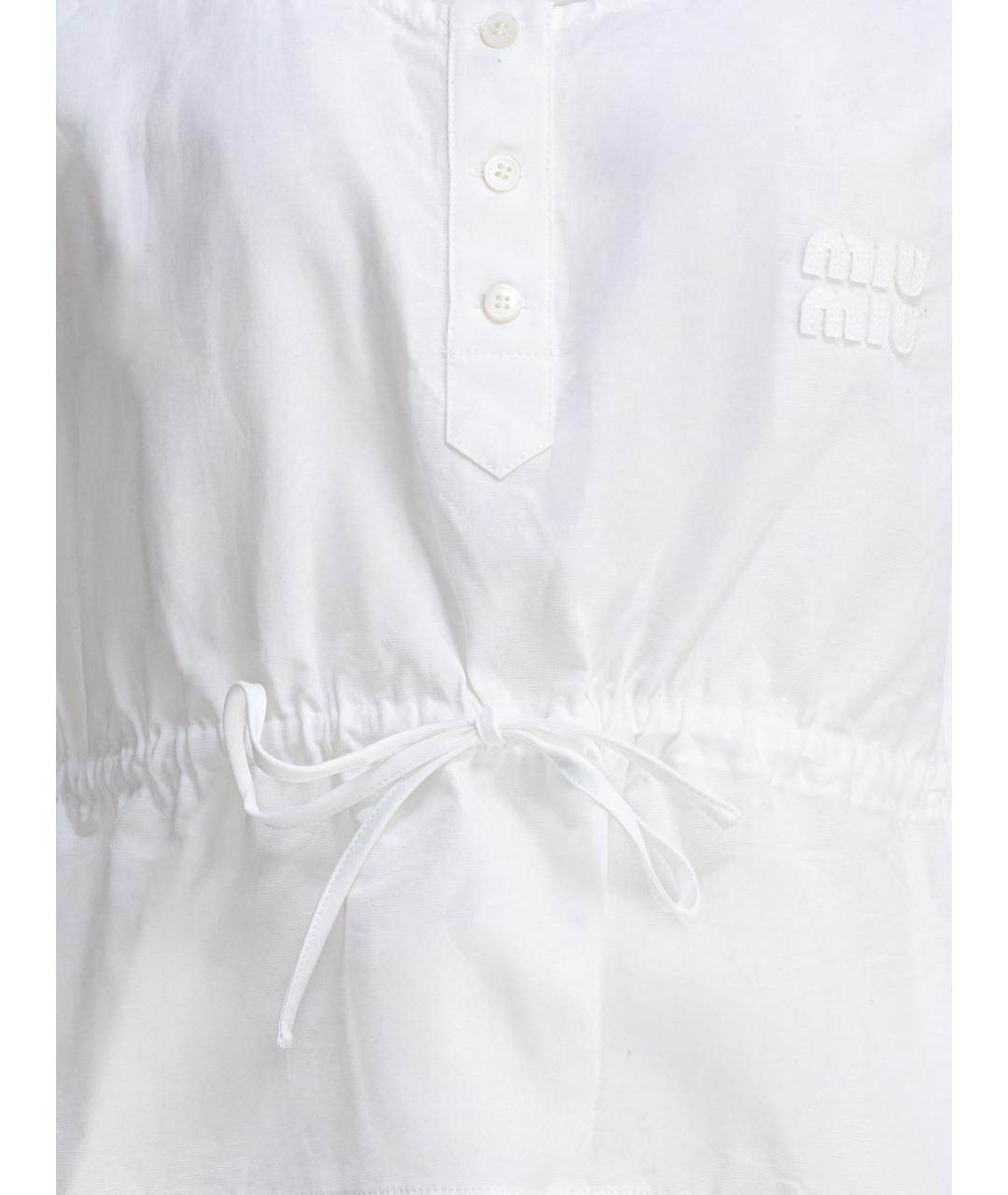 MIU MIU Белая хлопковая блузы, фото 3