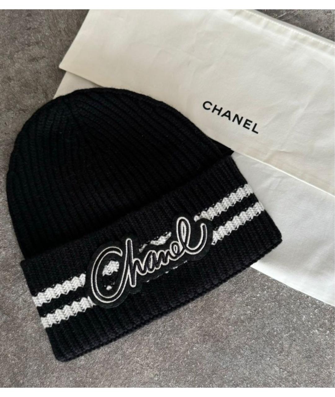 CHANEL Черная кашемировая шапка, фото 2