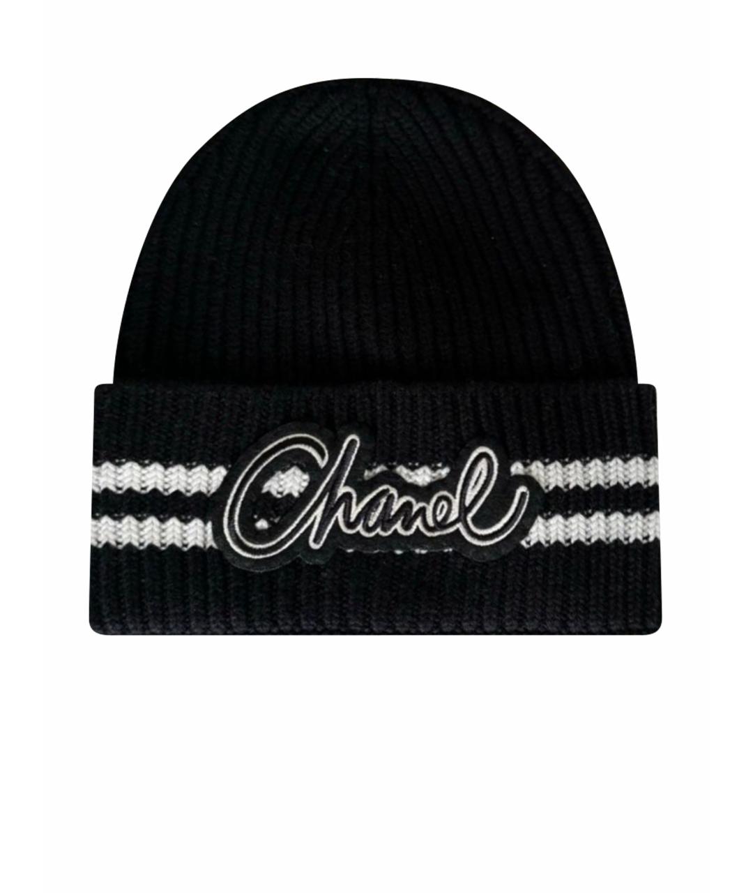CHANEL Черная кашемировая шапка, фото 1