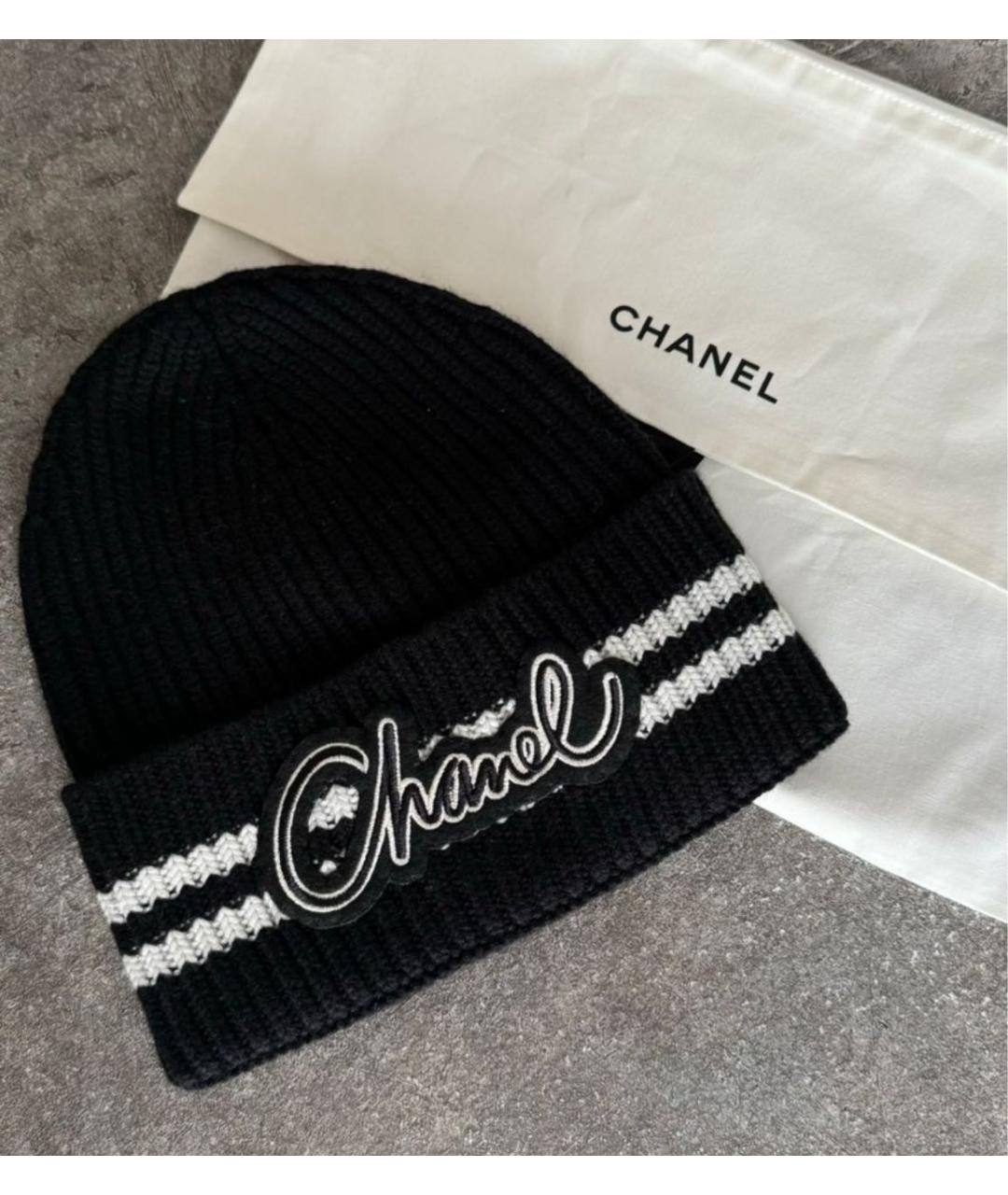 CHANEL Черная кашемировая шапка, фото 3
