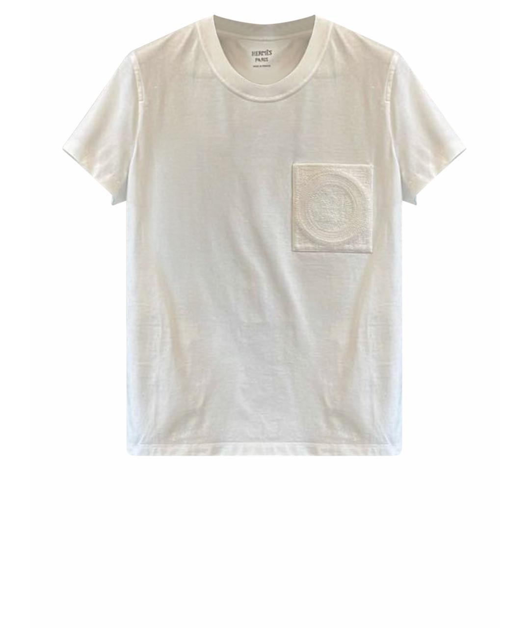 HERMES Белая хлопковая футболка, фото 1