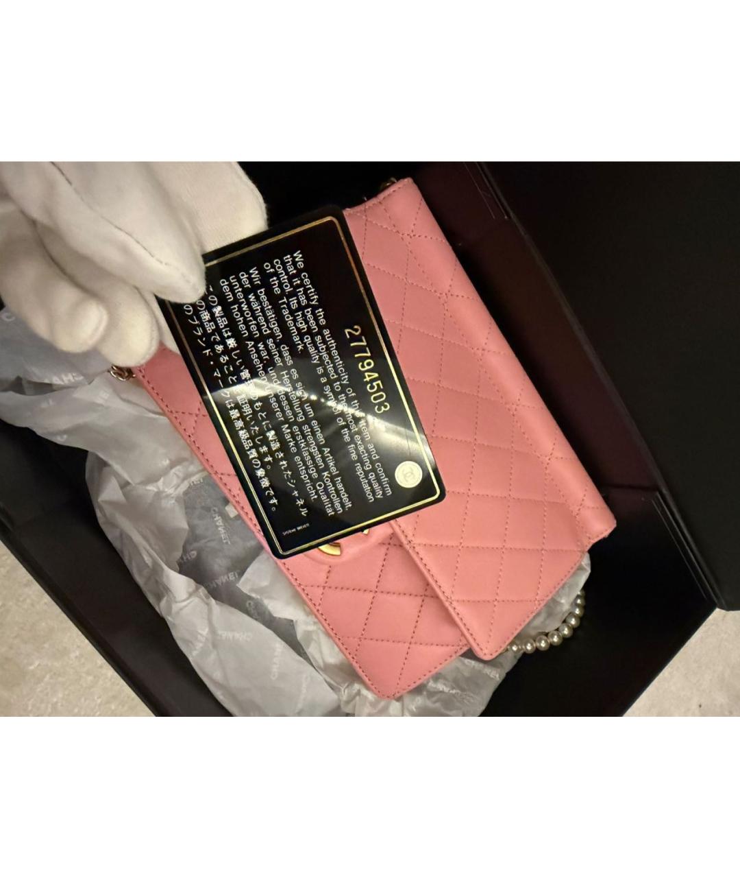 CHANEL Розовая кожаная сумка через плечо, фото 6