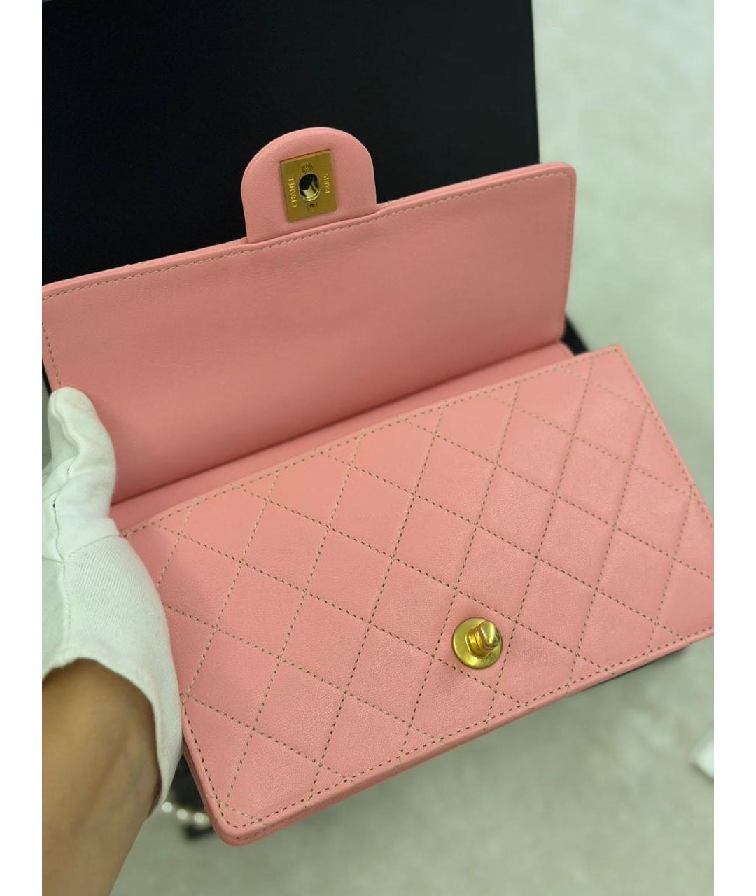 CHANEL Розовая кожаная сумка через плечо, фото 4