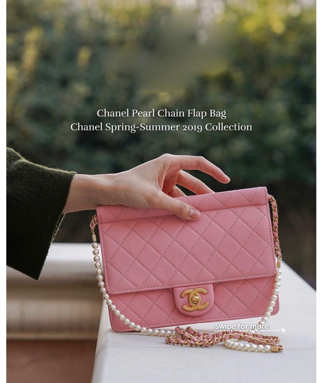 CHANEL Розовая кожаная сумка через плечо, фото 7