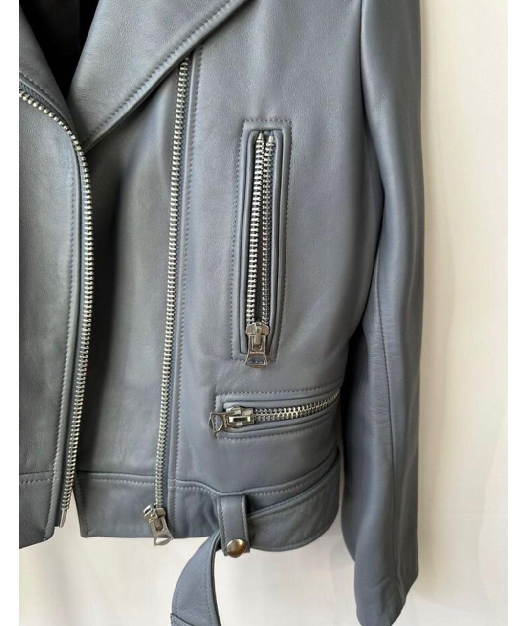 ACNE STUDIOS Голубая кожаная куртка, фото 8