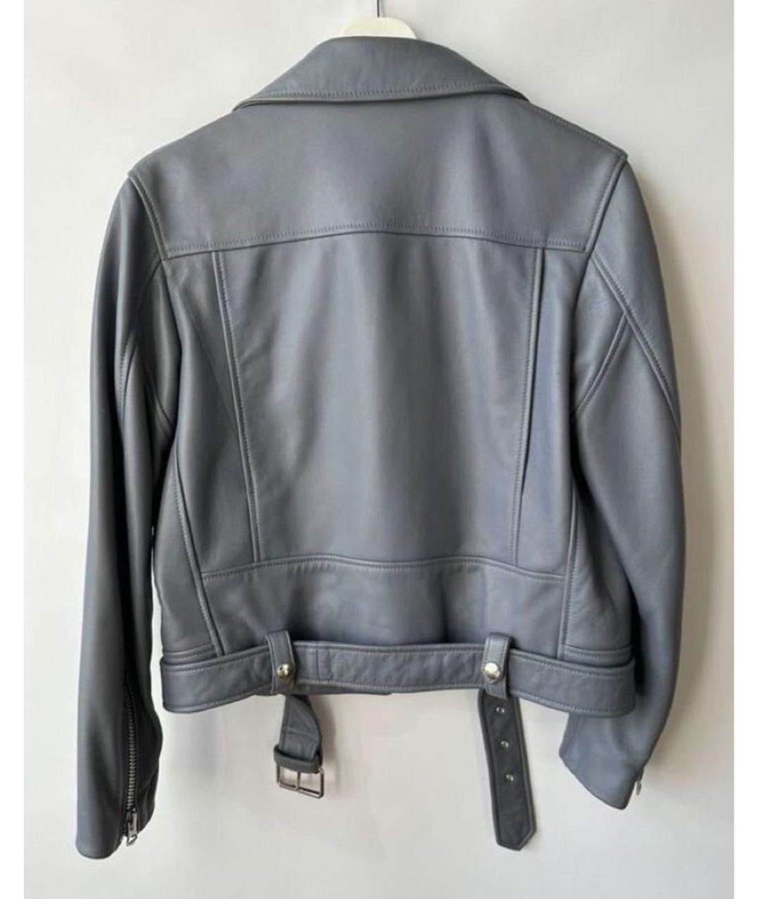 ACNE STUDIOS Голубая кожаная куртка, фото 2