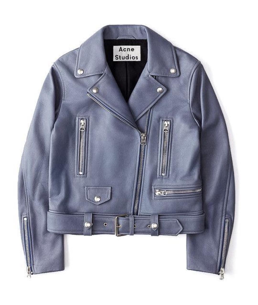 ACNE STUDIOS Голубая кожаная куртка, фото 1