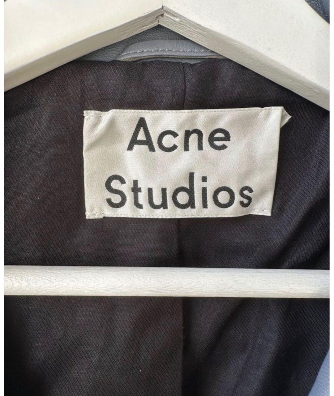 ACNE STUDIOS Голубая кожаная куртка, фото 4
