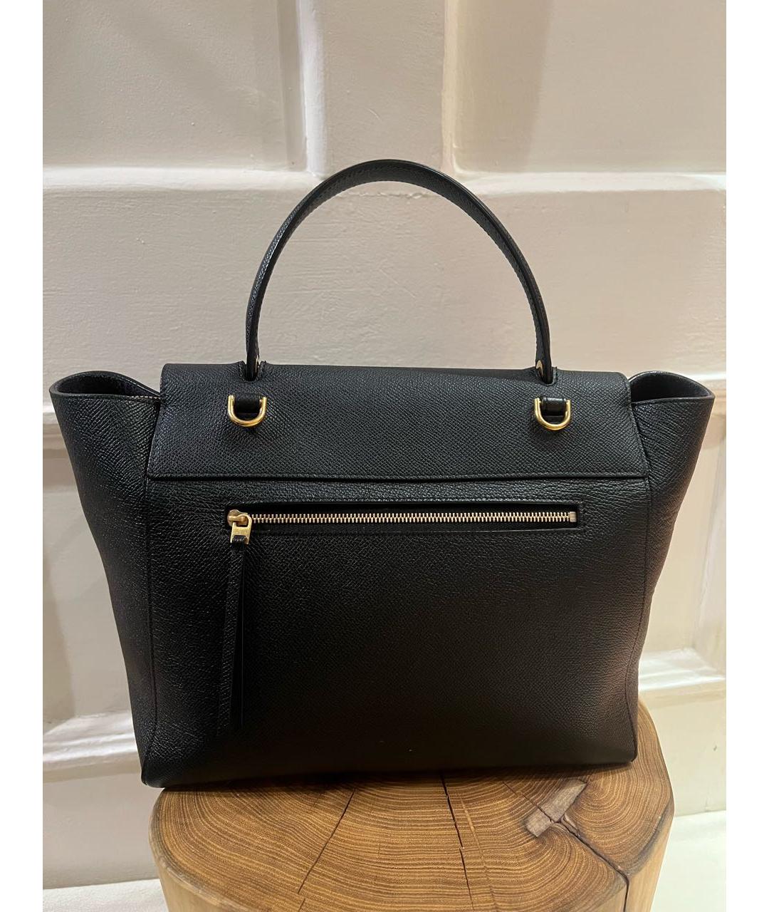 CELINE Черная кожаная сумка тоут, фото 4