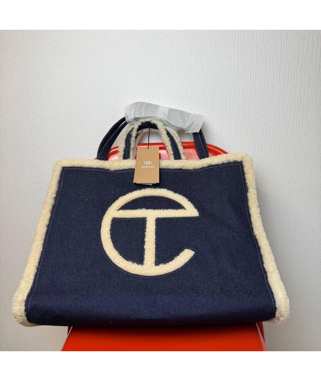 TELFAR Темно-синяя сумка тоут, фото 6