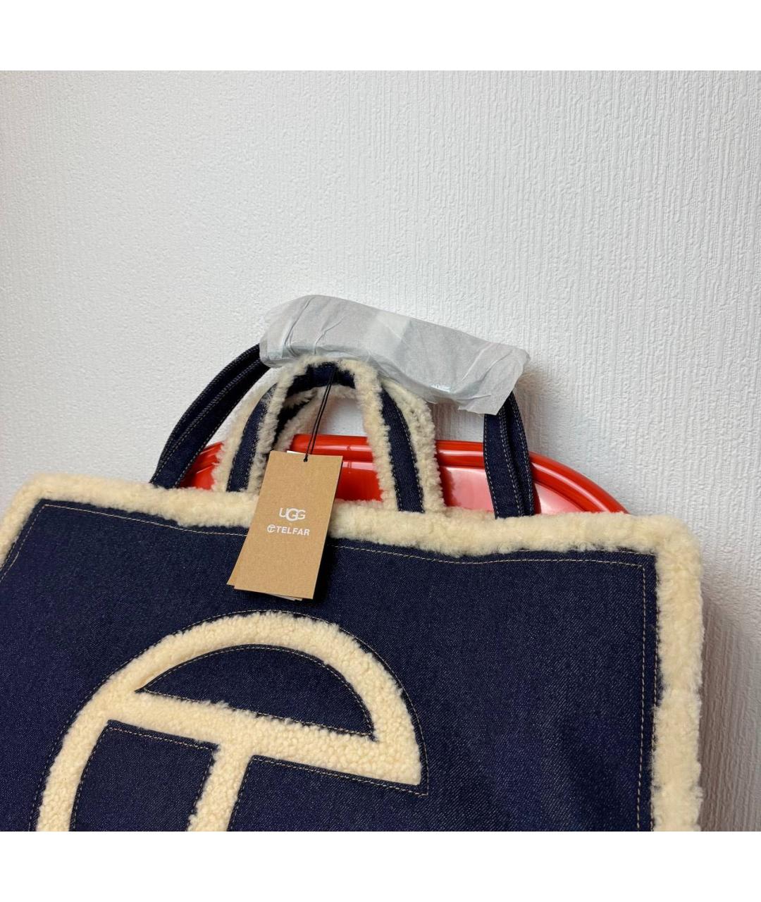 TELFAR Темно-синяя сумка тоут, фото 5