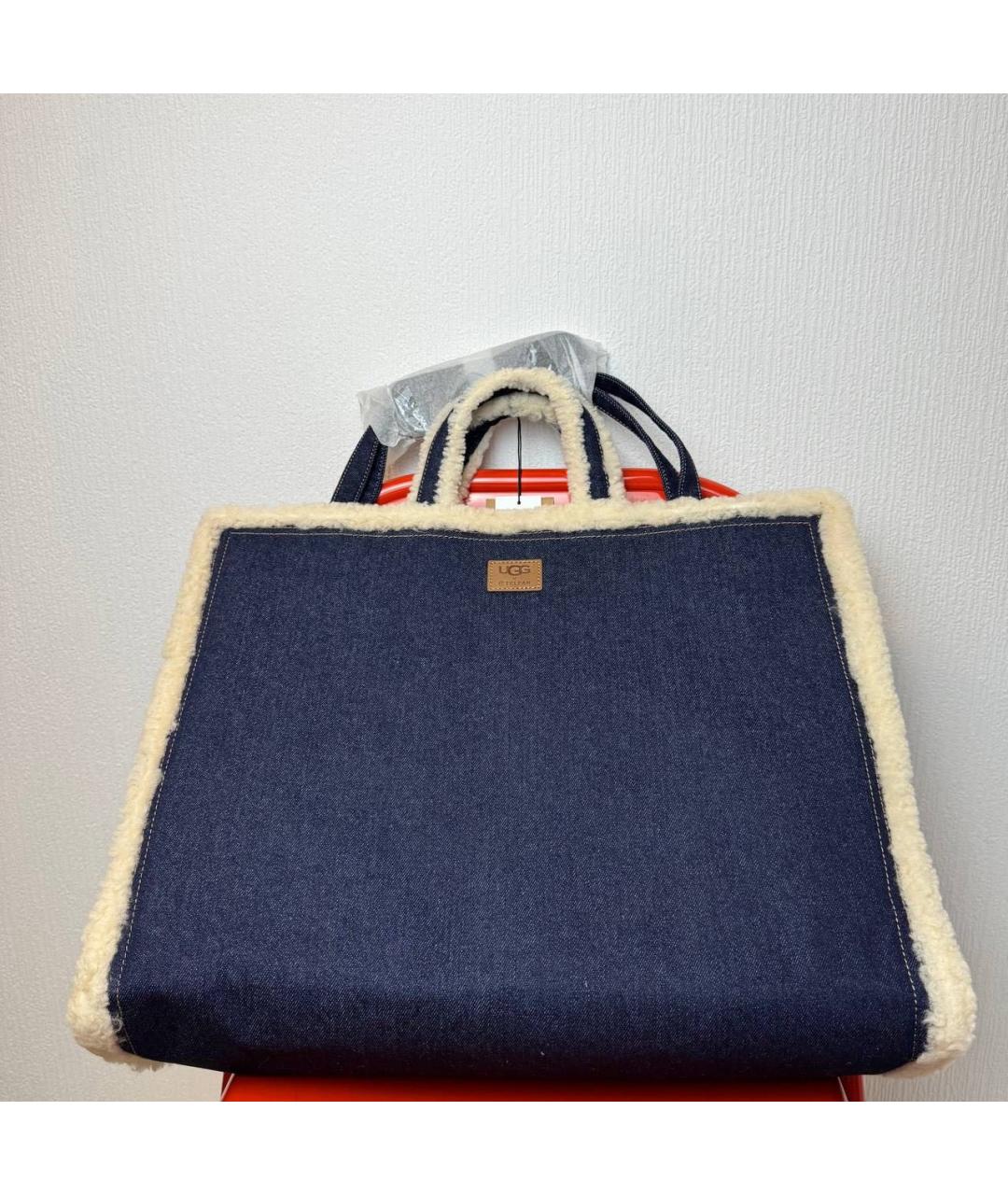 TELFAR Темно-синяя сумка тоут, фото 3