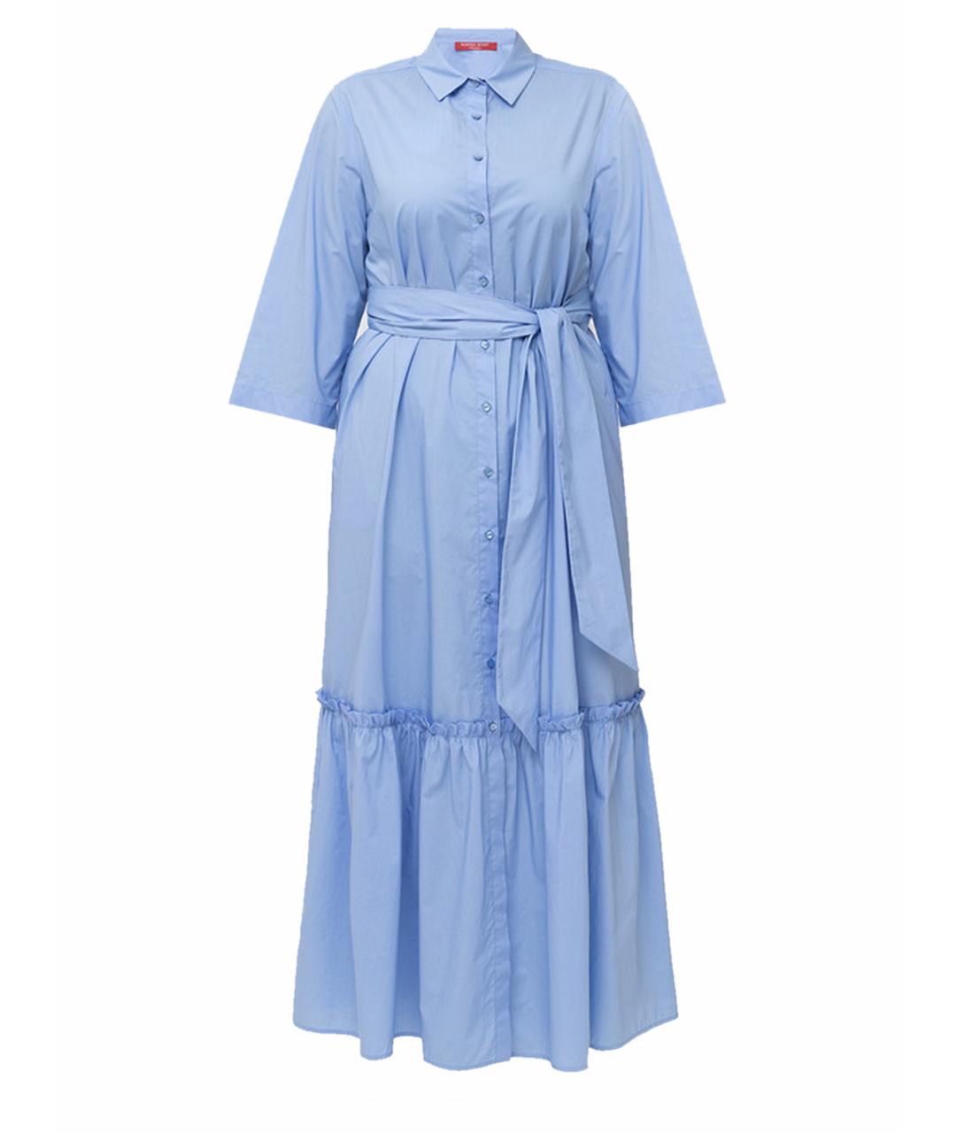 TWIN-SET Голубое хлопковое повседневное платье, фото 1