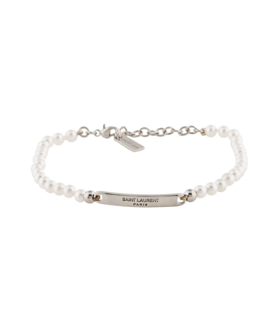 SAINT LAURENT Белый жемчужный браслет, фото 1