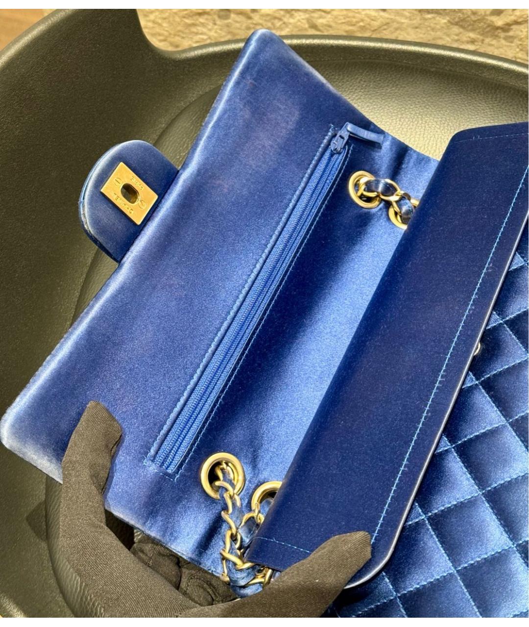 CHANEL Синяя тканевая сумка через плечо, фото 6