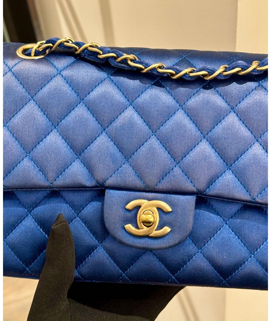 CHANEL Синяя тканевая сумка через плечо, фото 5