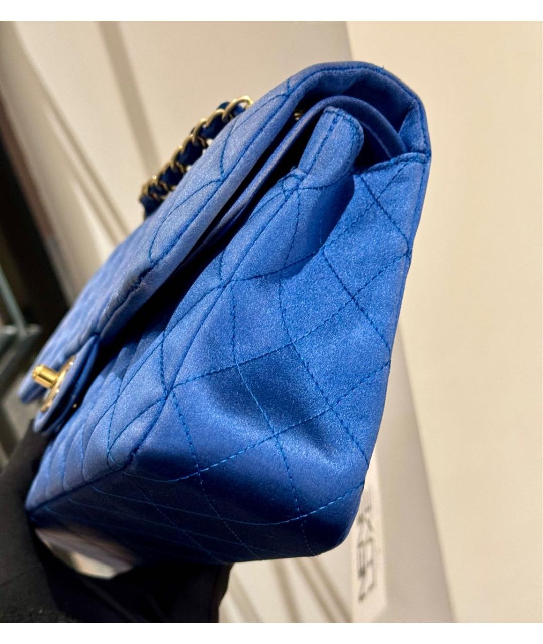 CHANEL Синяя тканевая сумка через плечо, фото 4