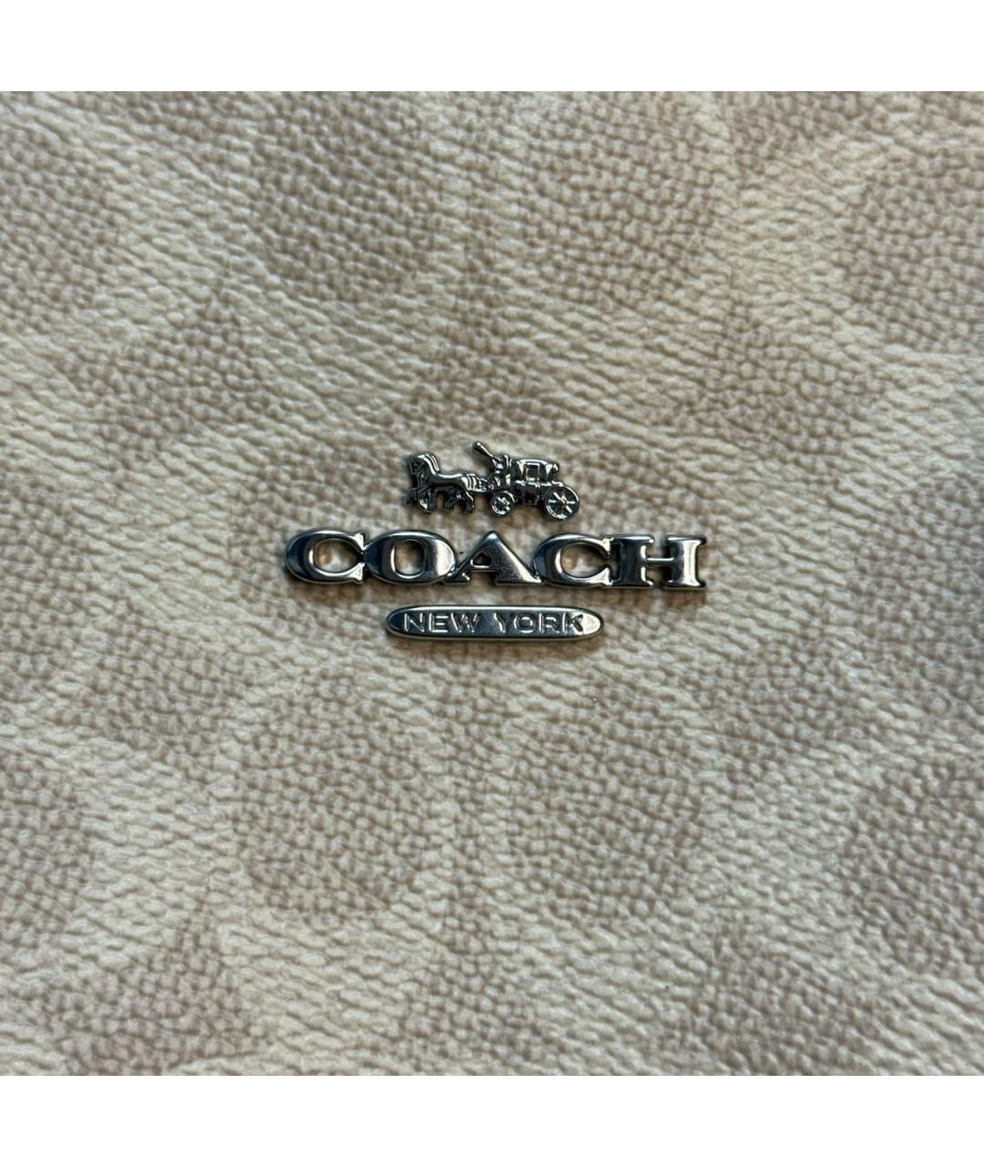 COACH Бежевая кожаная сумка тоут, фото 4