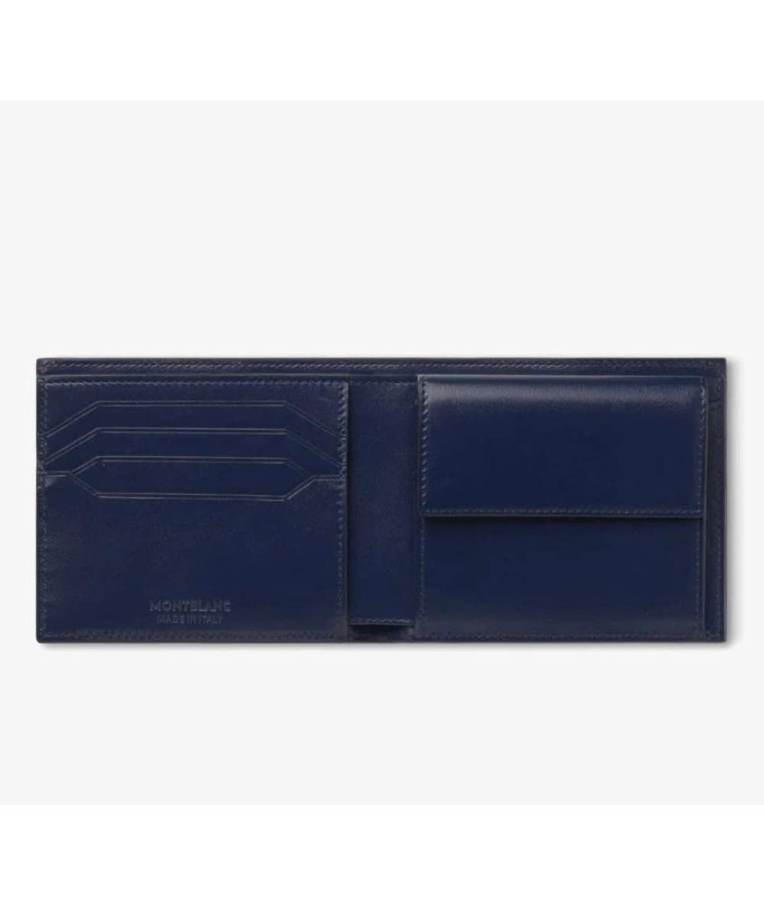 MONTBLANC Темно-синий кожаный кошелек, фото 3