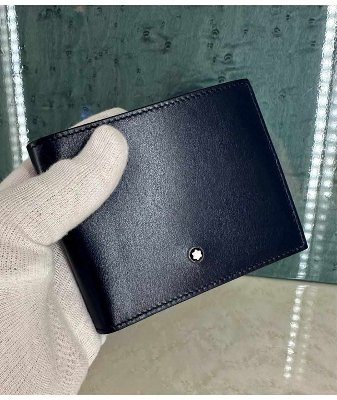 MONTBLANC Темно-синий кожаный кошелек, фото 7