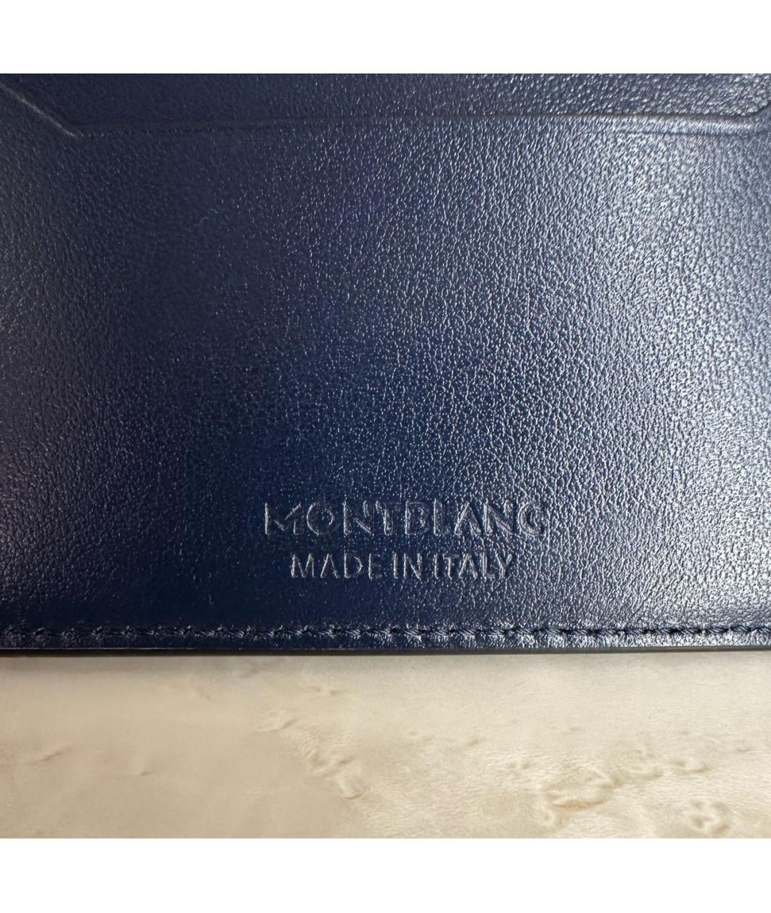 MONTBLANC Темно-синий кожаный кошелек, фото 5