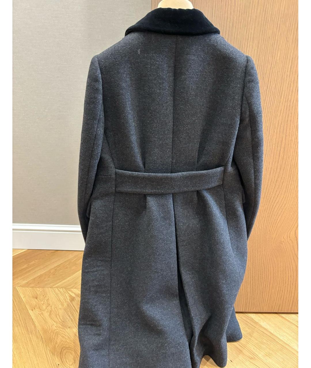 MIU MIU Серое шерстяное пальто, фото 4