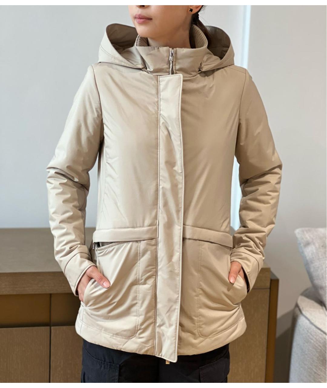 LORO PIANA Бежевая полиэстеровая куртка, фото 3