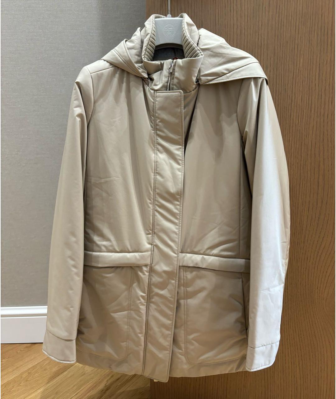 LORO PIANA Бежевая полиэстеровая куртка, фото 5