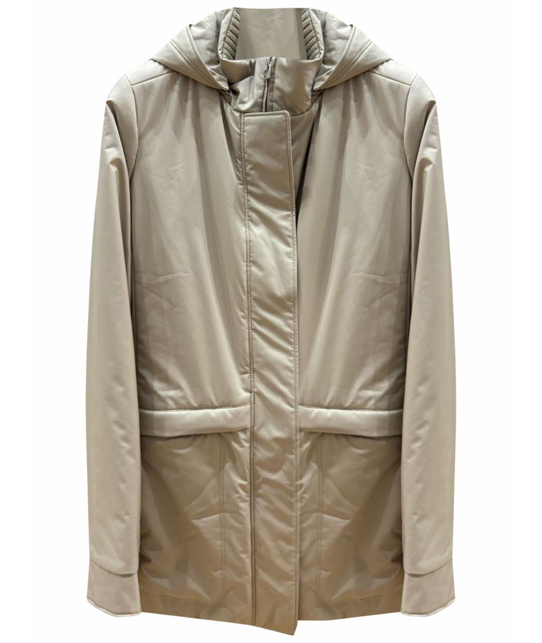 LORO PIANA Бежевая полиэстеровая куртка, фото 1