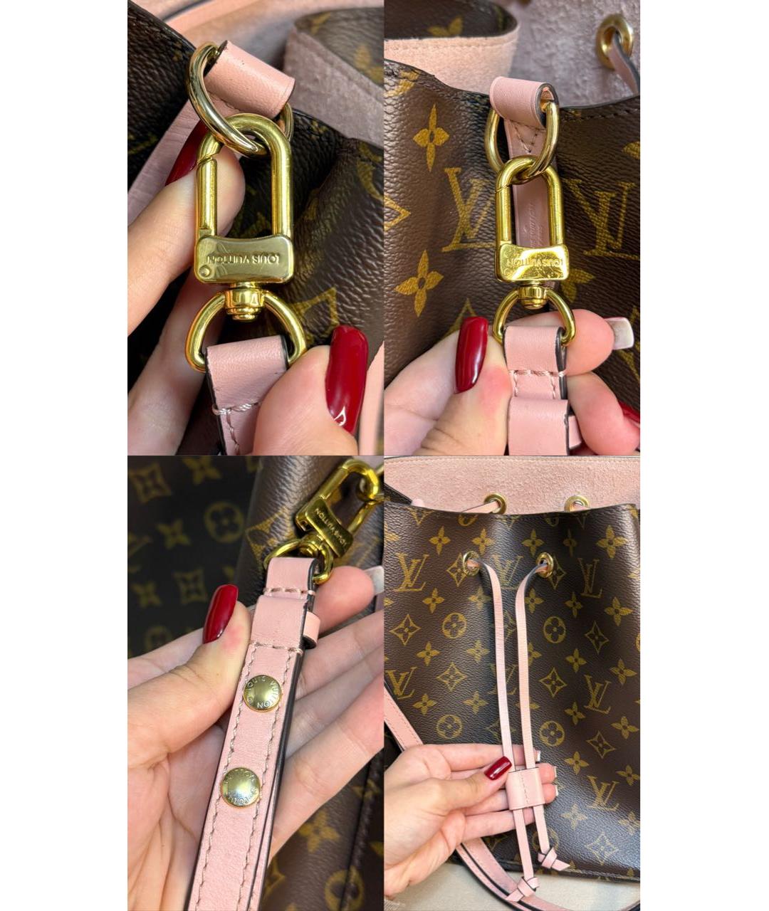 LOUIS VUITTON Коричневая кожаная сумка тоут, фото 6