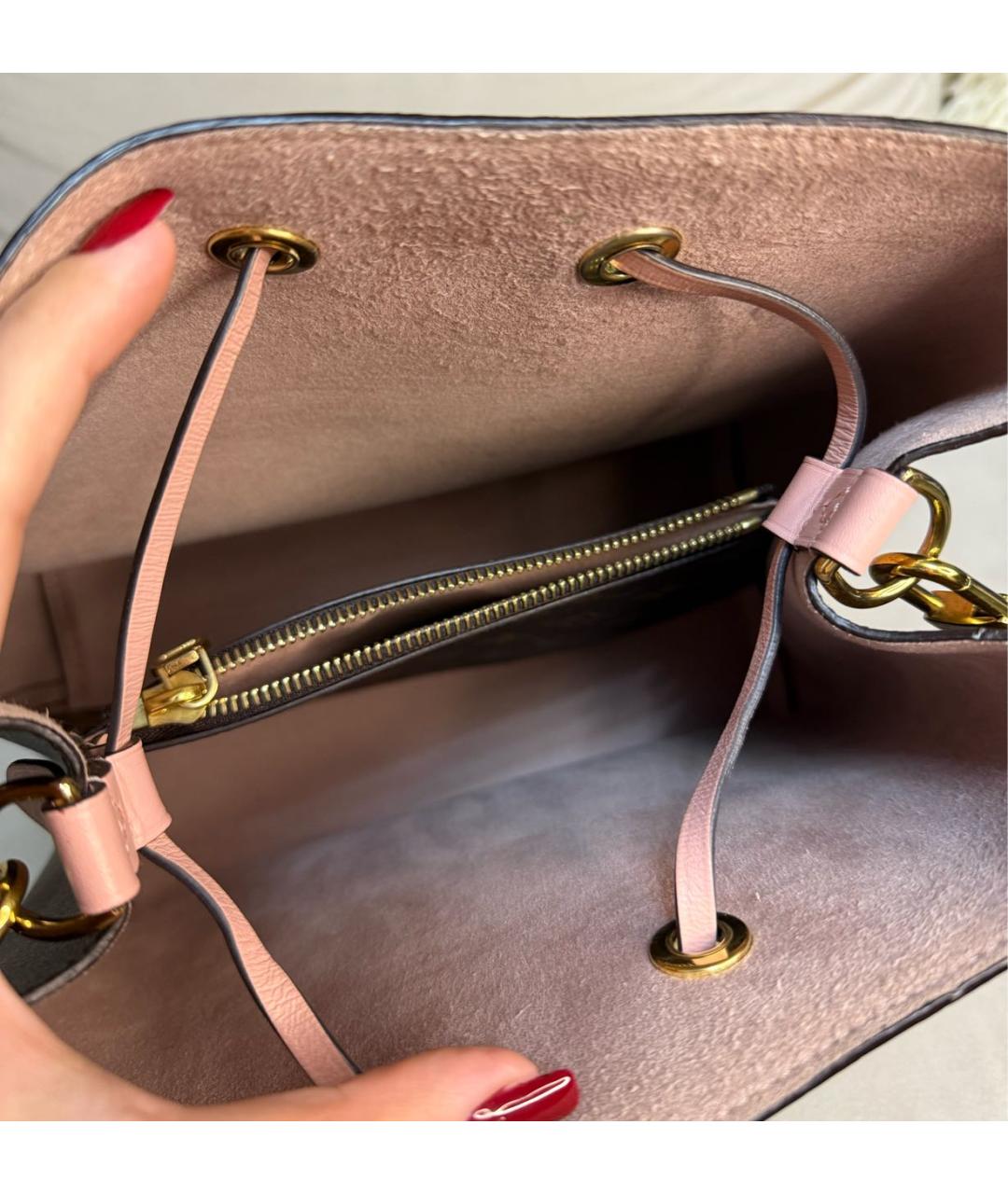 LOUIS VUITTON Коричневая кожаная сумка тоут, фото 5