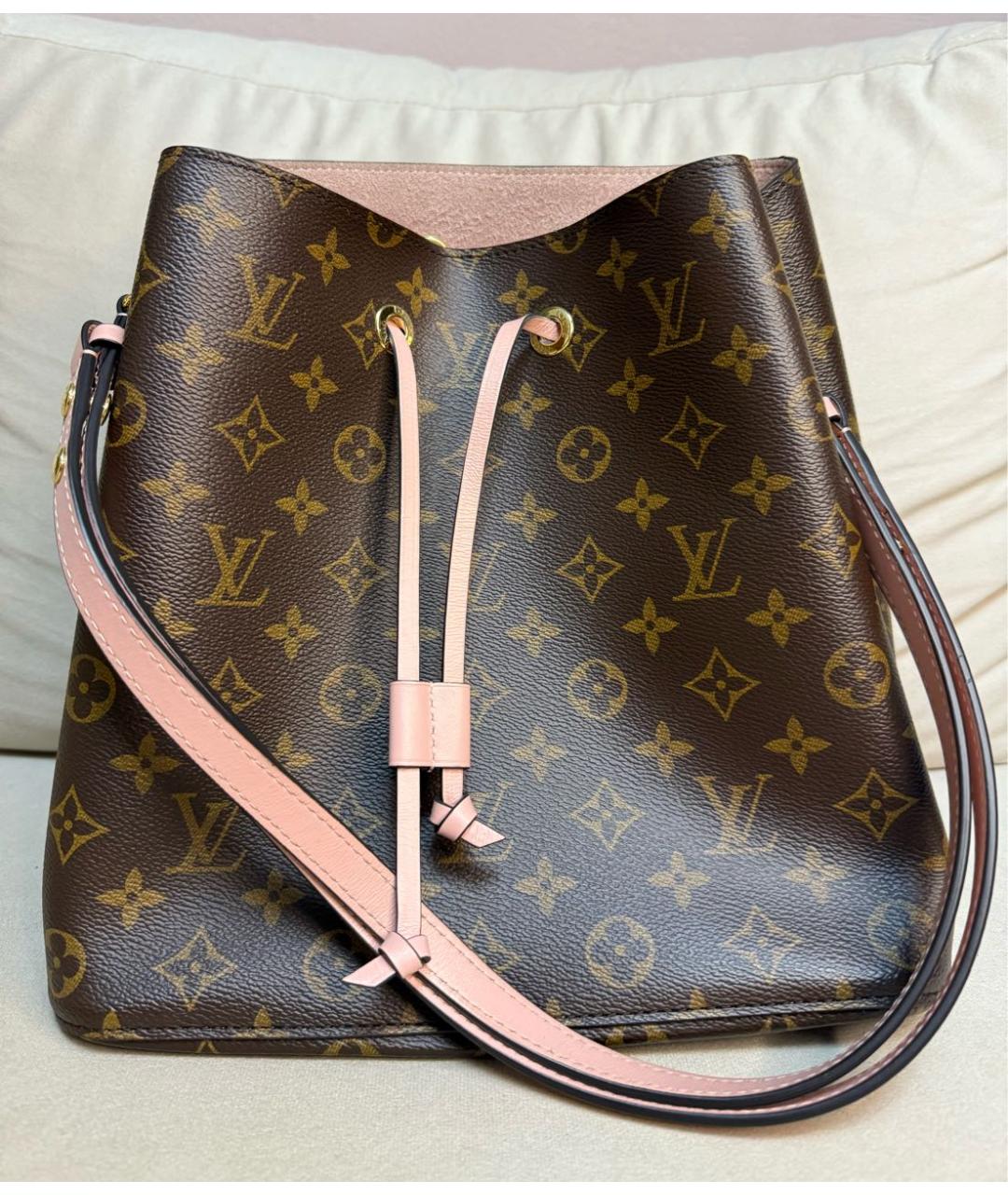 LOUIS VUITTON Коричневая кожаная сумка тоут, фото 2