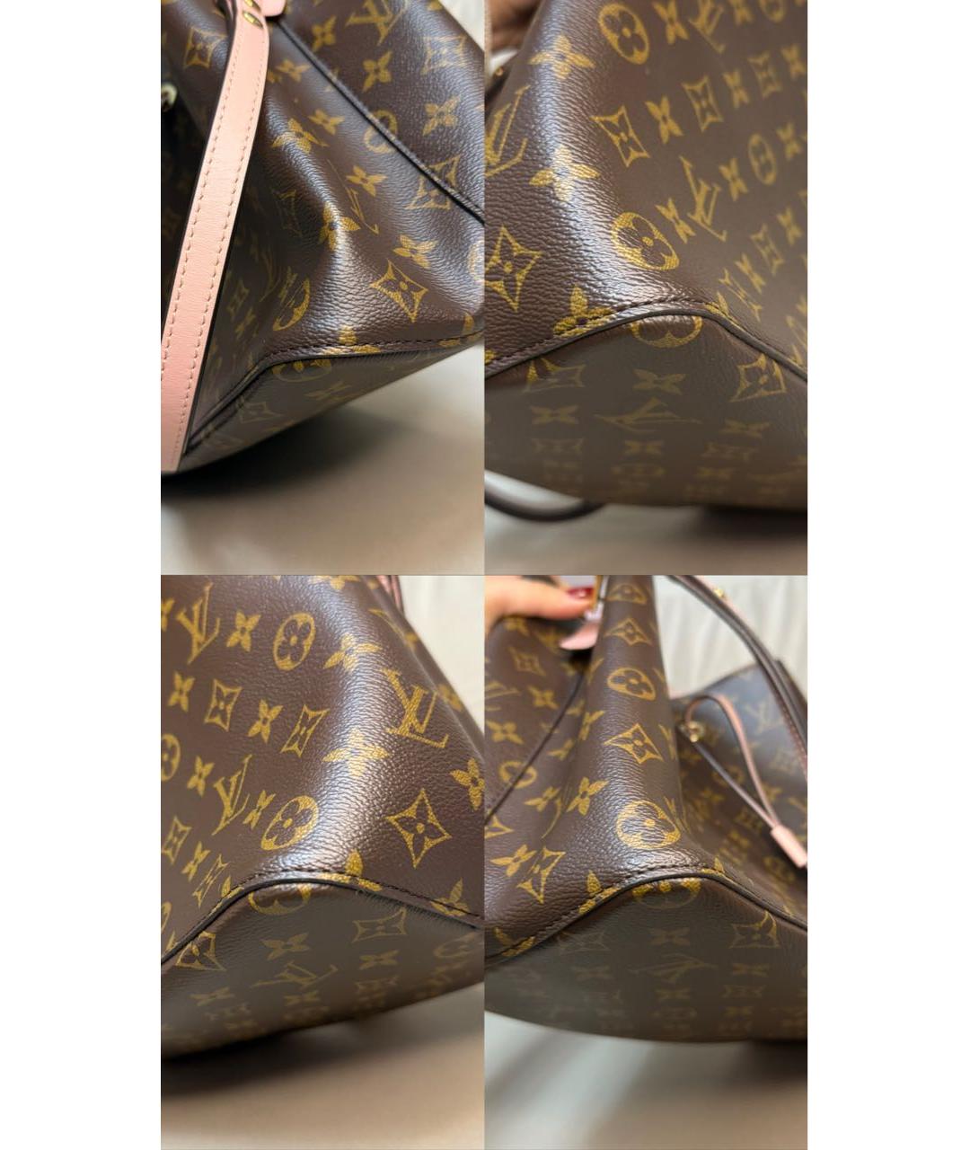 LOUIS VUITTON Коричневая кожаная сумка тоут, фото 3