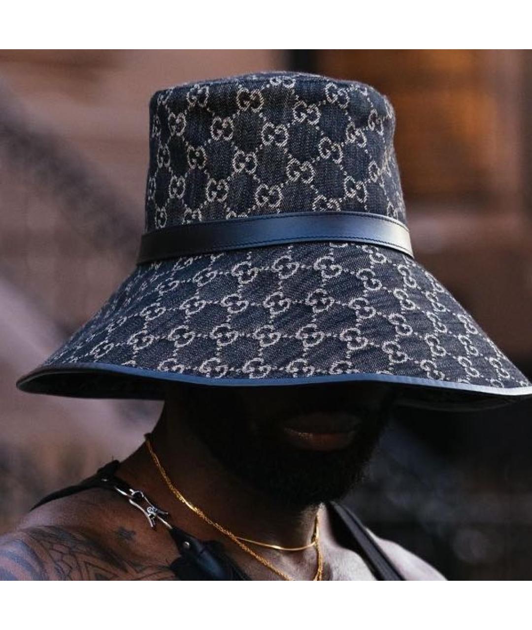 GUCCI Черная хлопковая панама, фото 6