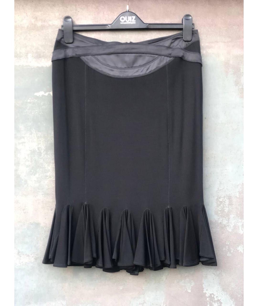 JUST CAVALLI Черная вискозная юбка миди, фото 8