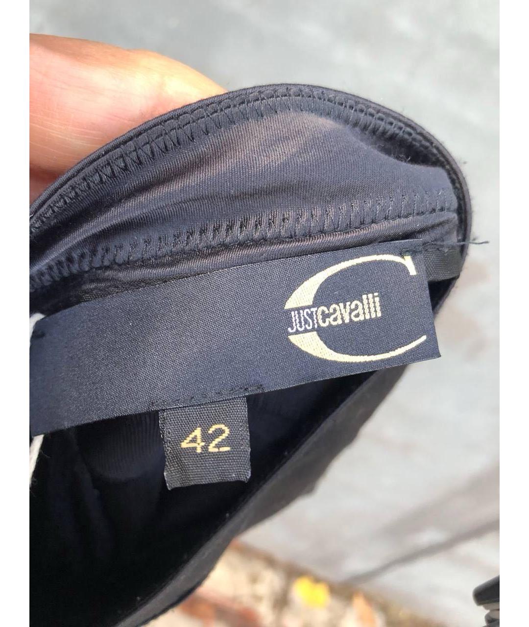 JUST CAVALLI Черная вискозная юбка миди, фото 2