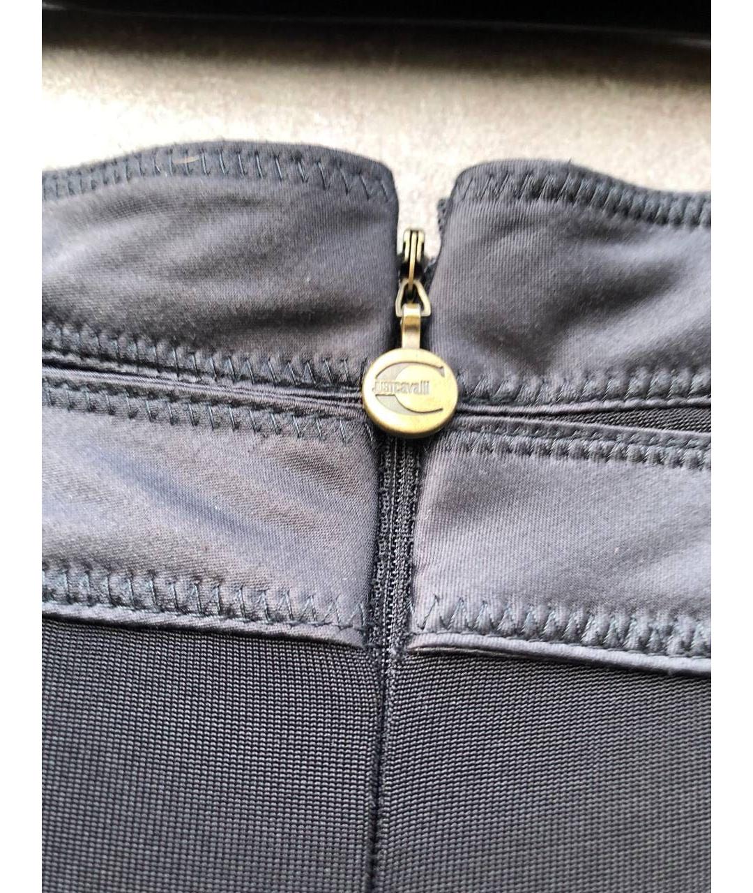 JUST CAVALLI Черная вискозная юбка миди, фото 7