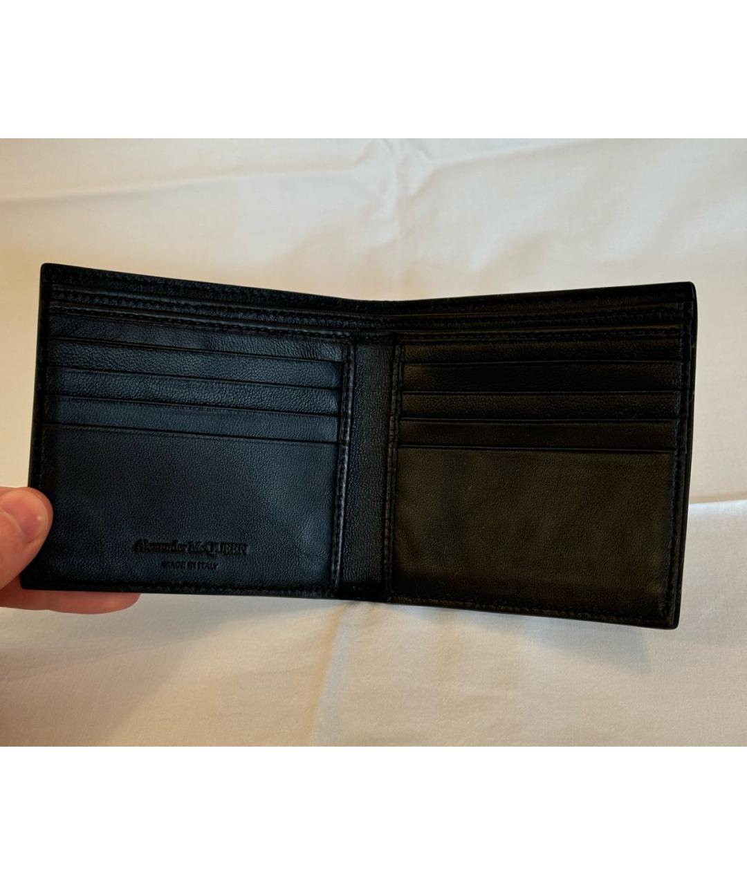 ALEXANDER MCQUEEN Черный кожаный кошелек, фото 2