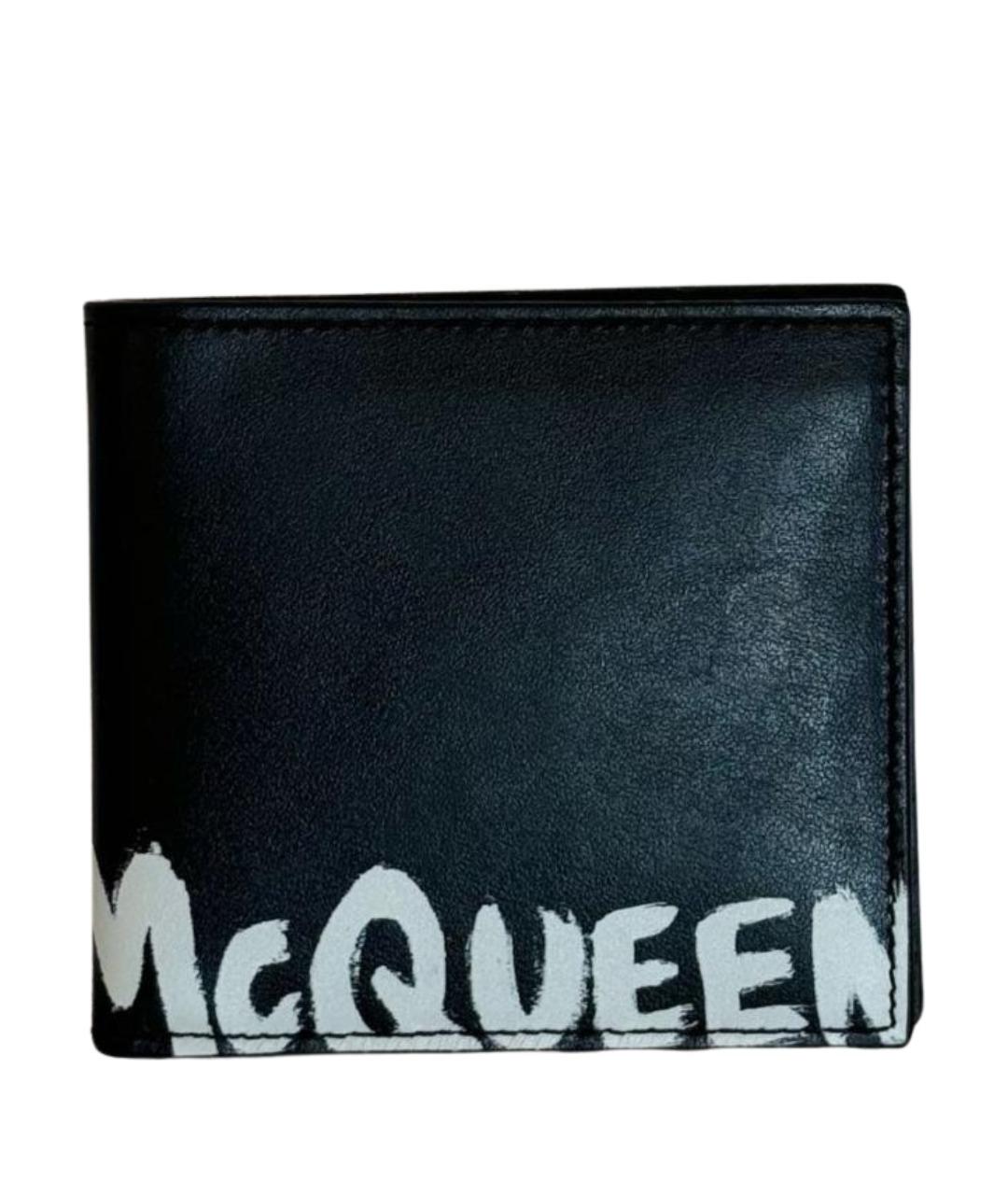 ALEXANDER MCQUEEN Черный кожаный кошелек, фото 1