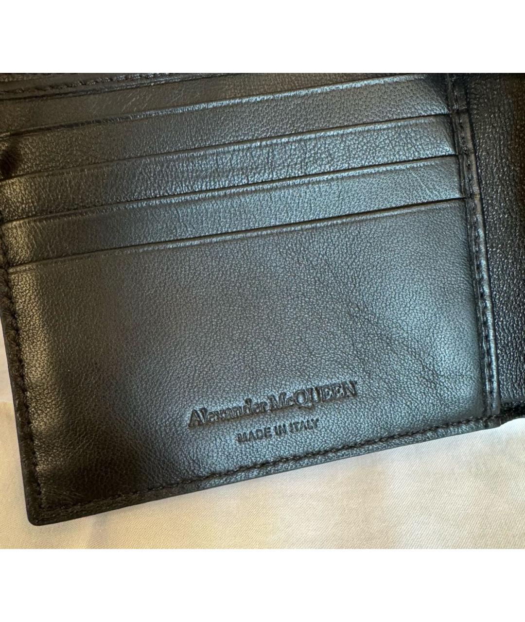 ALEXANDER MCQUEEN Черный кожаный кошелек, фото 3